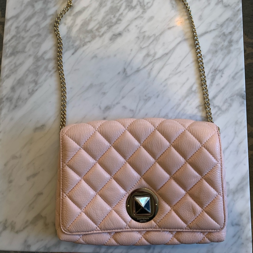 Kate Spade pink quilted shoulder bag